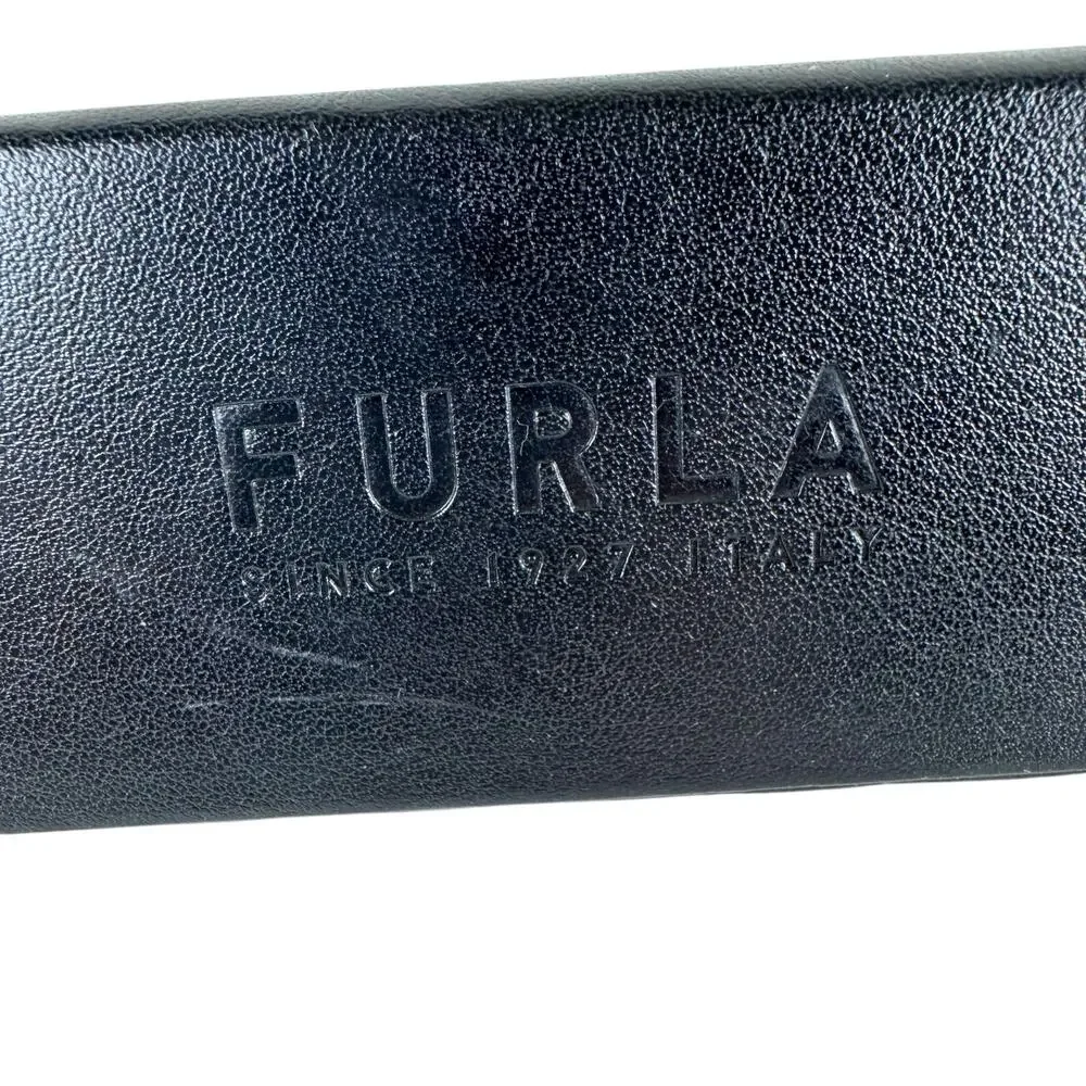 Furla Black Triangular Collapsible Lined Magnetic Closure Eyeglass Case